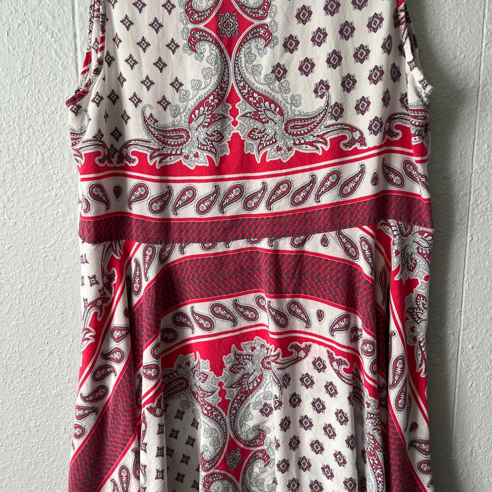 Umgee Womens Tank Dress Large Handkerchief Hem Paisley Floral Cottagecore Boho - Picture 9 of 14